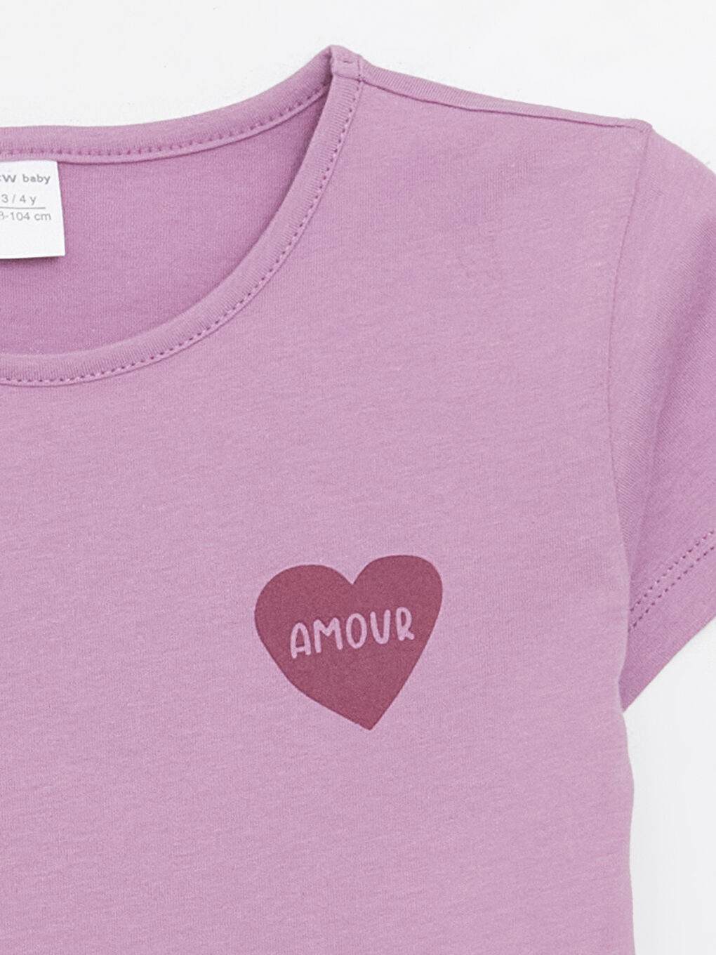 Crew Neck Printed Short Sleeve Baby Girls' T-Shirt-3