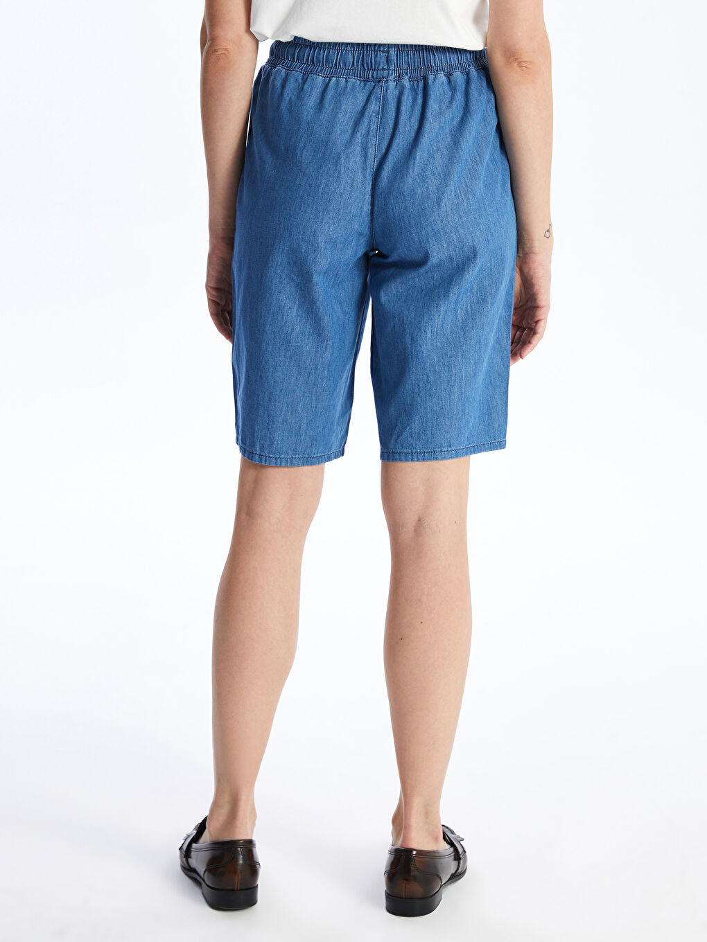 Women's Straight Elastic Waist Jean Shorts -S4JH61Z8-563