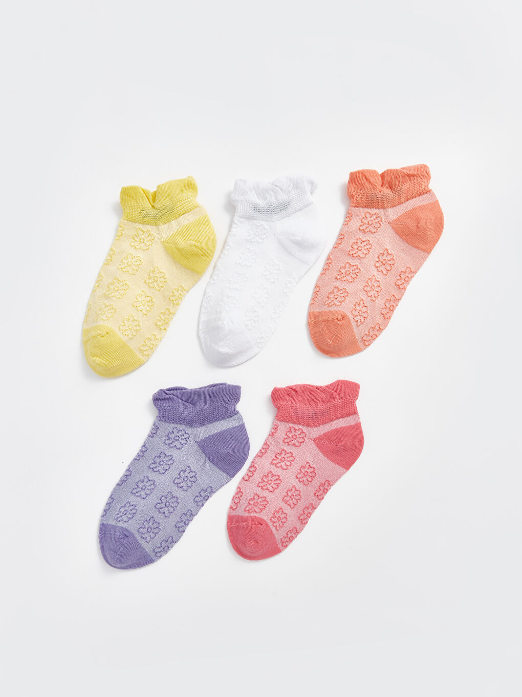 Patterned Baby Girls' Trainer Socks 5-Pack -S4JH71Z1-FPR