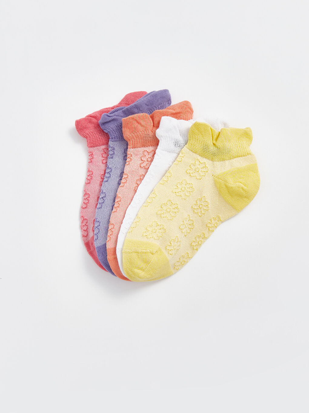 Patterned Baby Girls' Trainer Socks 5-Pack -S4JH71Z1-FPR