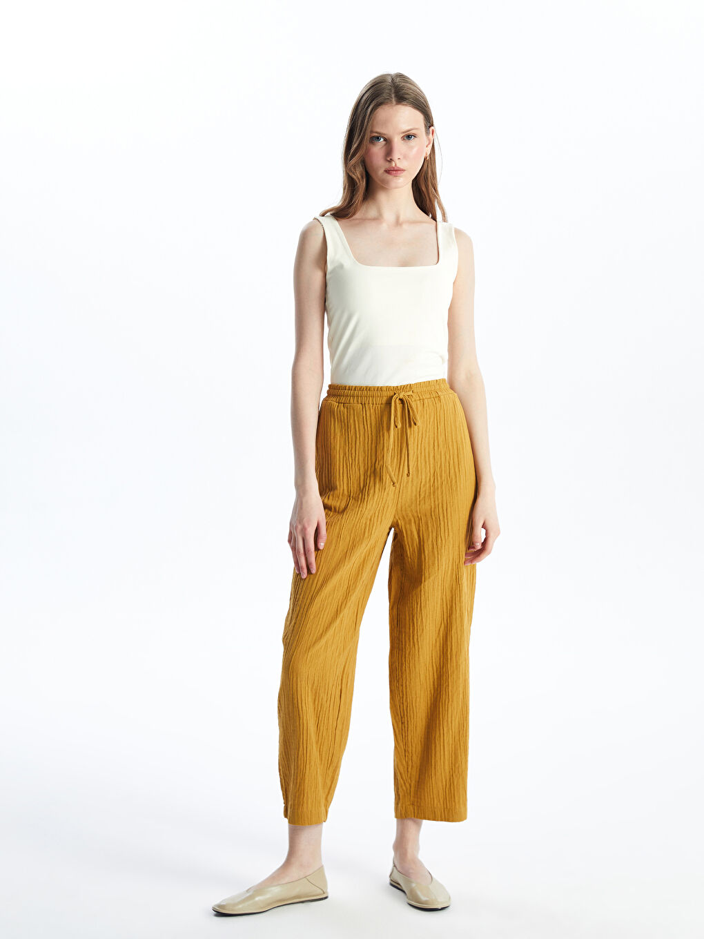 Elastic Waist Comfortable Fit Women's Trousers -S4JH77Z8-QZS