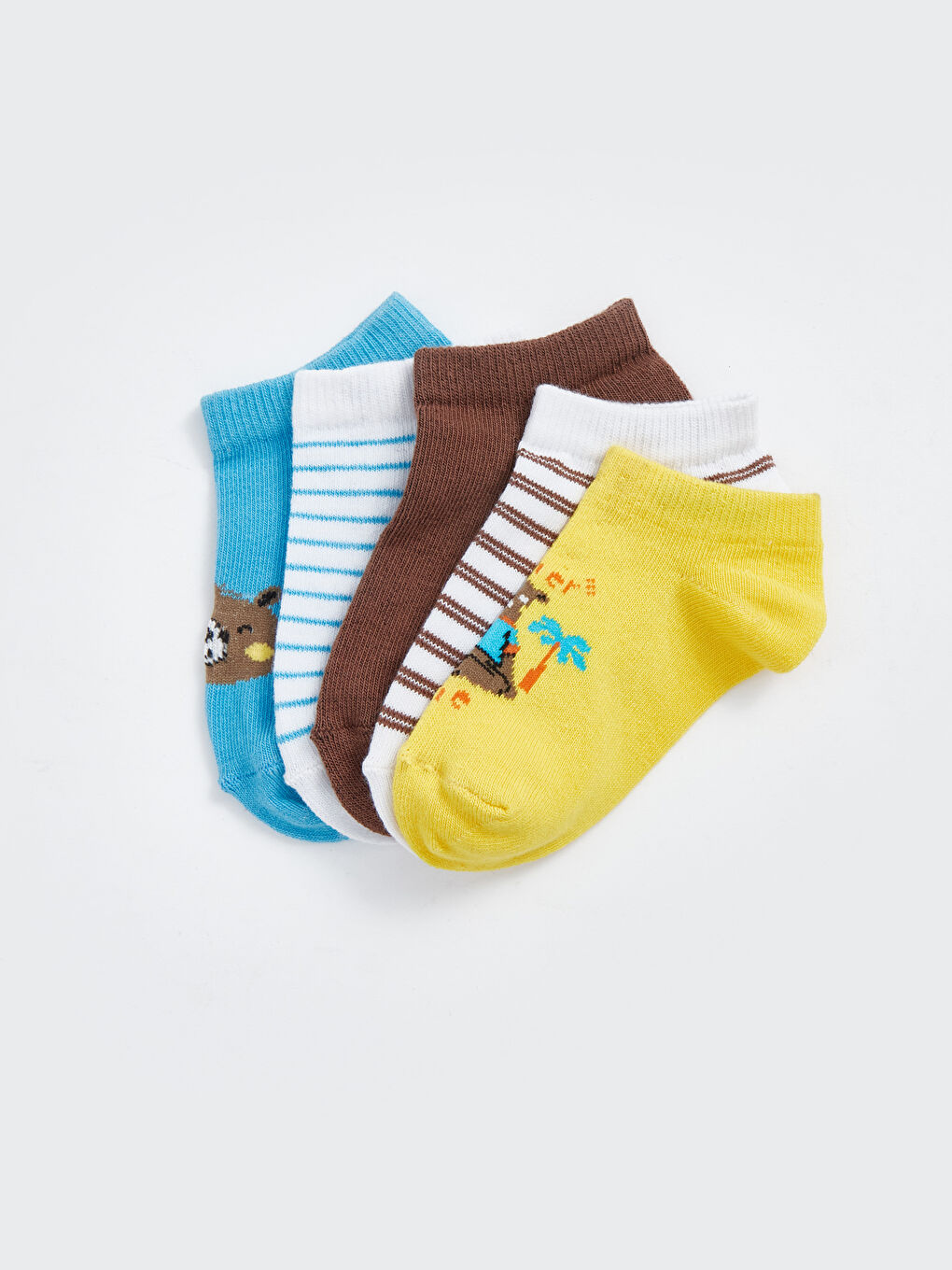 Printed Baby Boys Trainer Socks 5 Pack-1