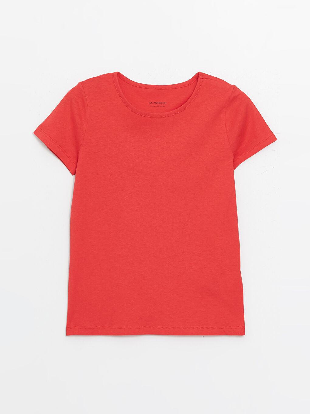 Kırmızı Bisiklet Yaka Basic Kısa Kollu Kız Çocuk Tişört-2