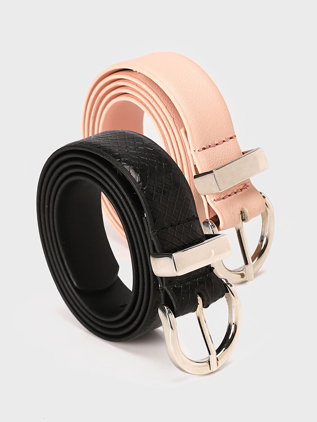 Faux Leather Women's Belt 2 Pack