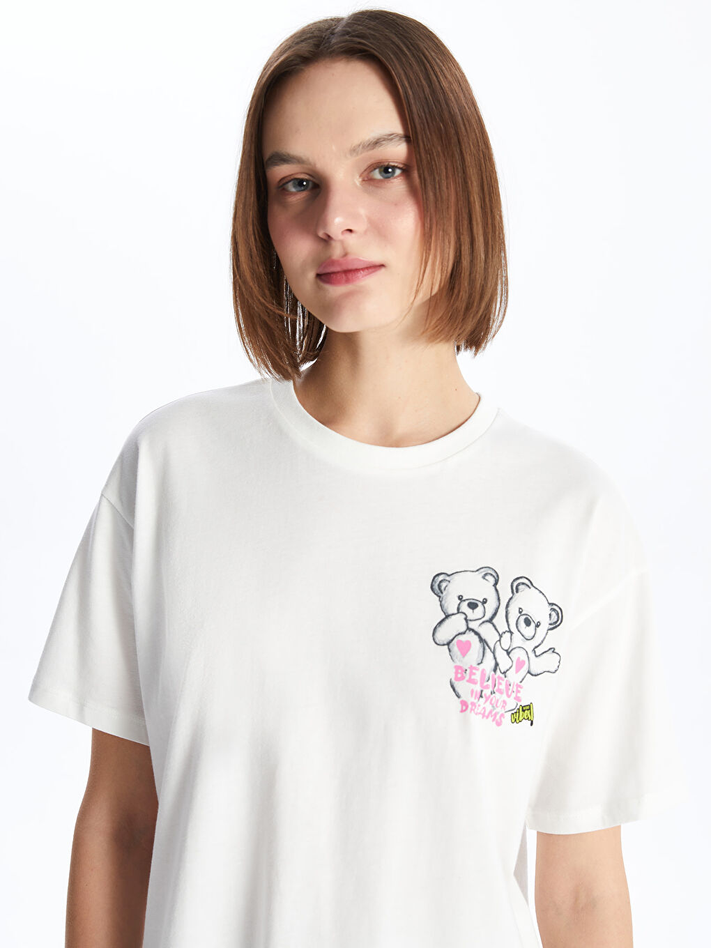 Crew Neck Printed Short Sleeve Women's T-Shirt -S4JI39Z8-R9J