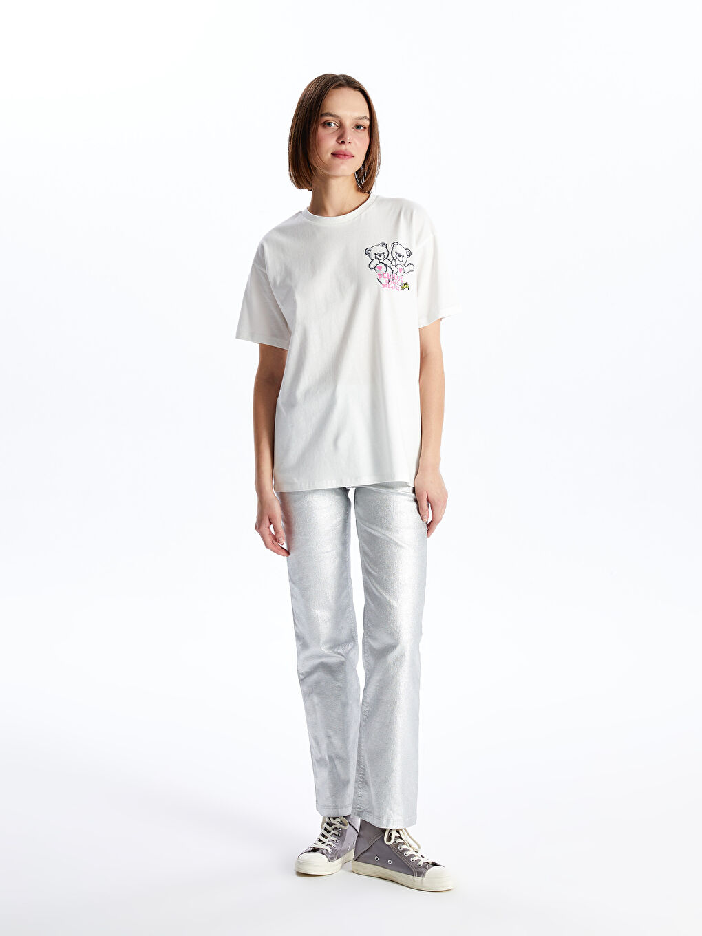 Crew Neck Printed Short Sleeve Women's T-Shirt -S4JI39Z8-R9J