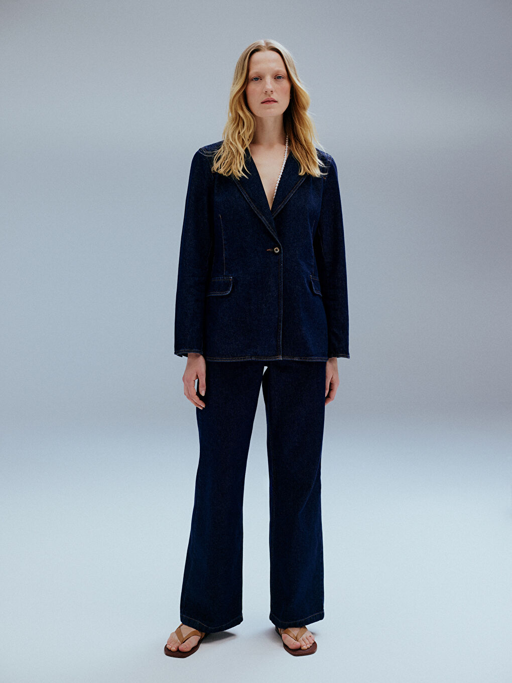 Straight Fit Women's Denim Trousers -S4JI60Z8-309