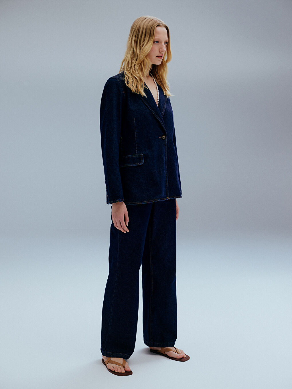 Straight Fit Women's Denim Trousers -S4JI60Z8-309