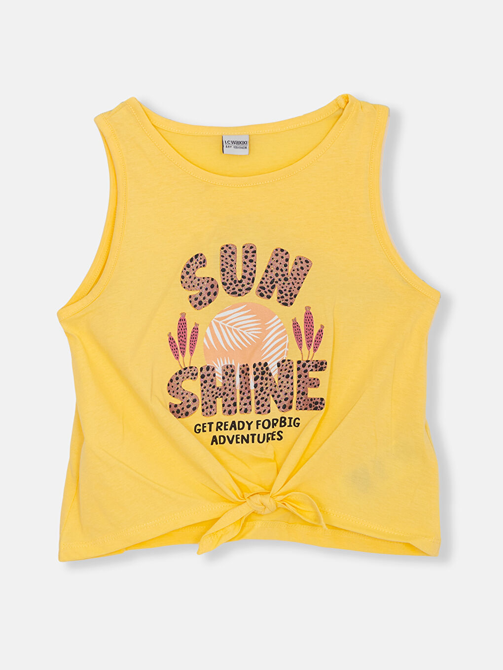 Crew Neck Printed Girls' Crop Tank Top