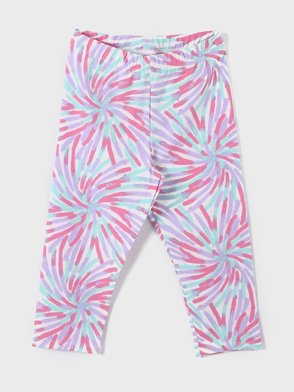 Girls' Printed 3/4 Length Leggings with Elastic Waist