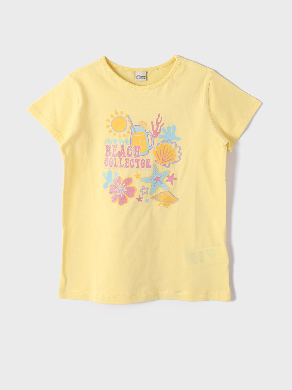 Crew Neck Printed Short Sleeve Girls' T-Shirt