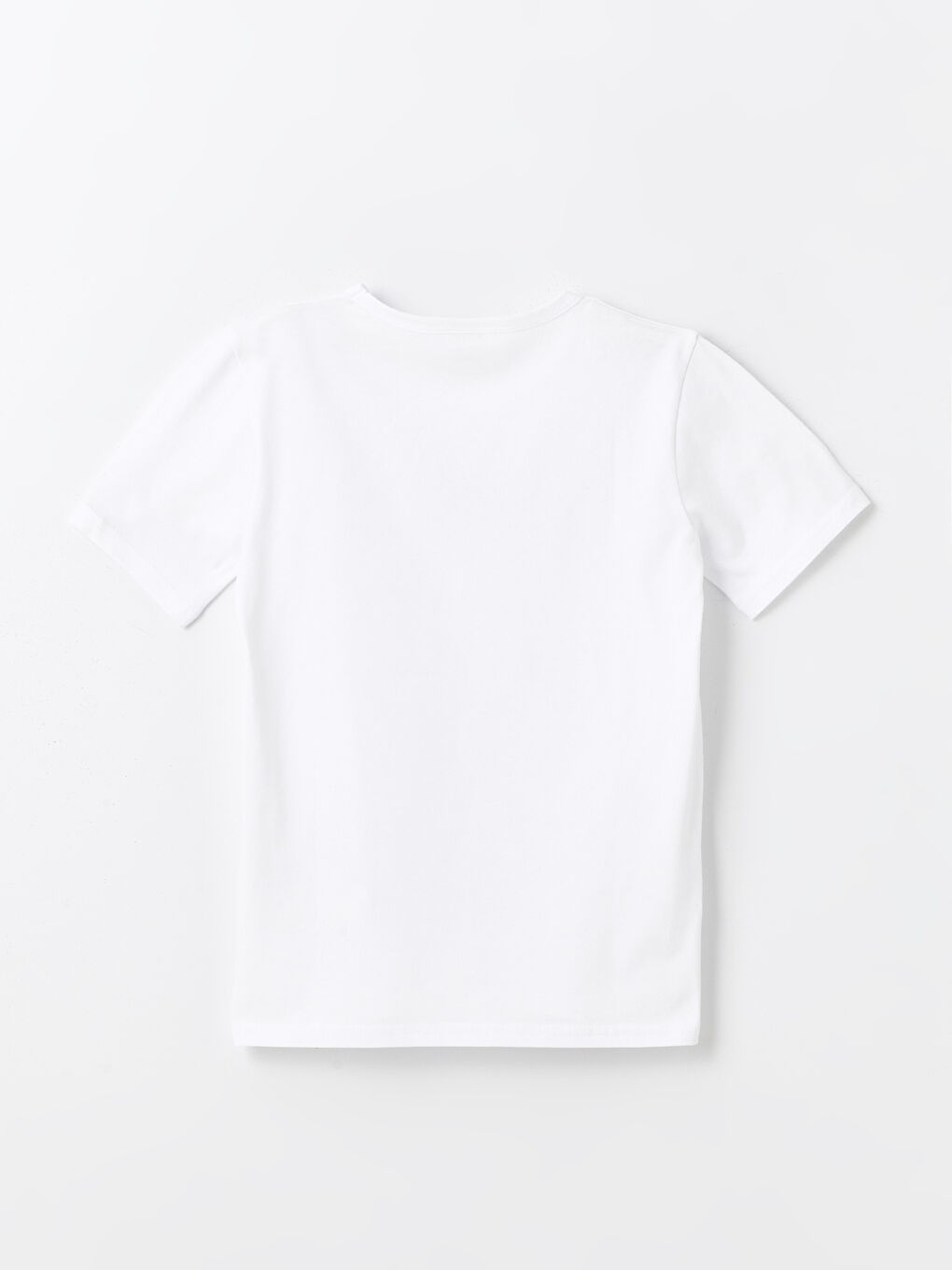 Beyaz Bisiklet Yaka Baskılı Kısa Kollu Erkek Çocuk Tişört-3