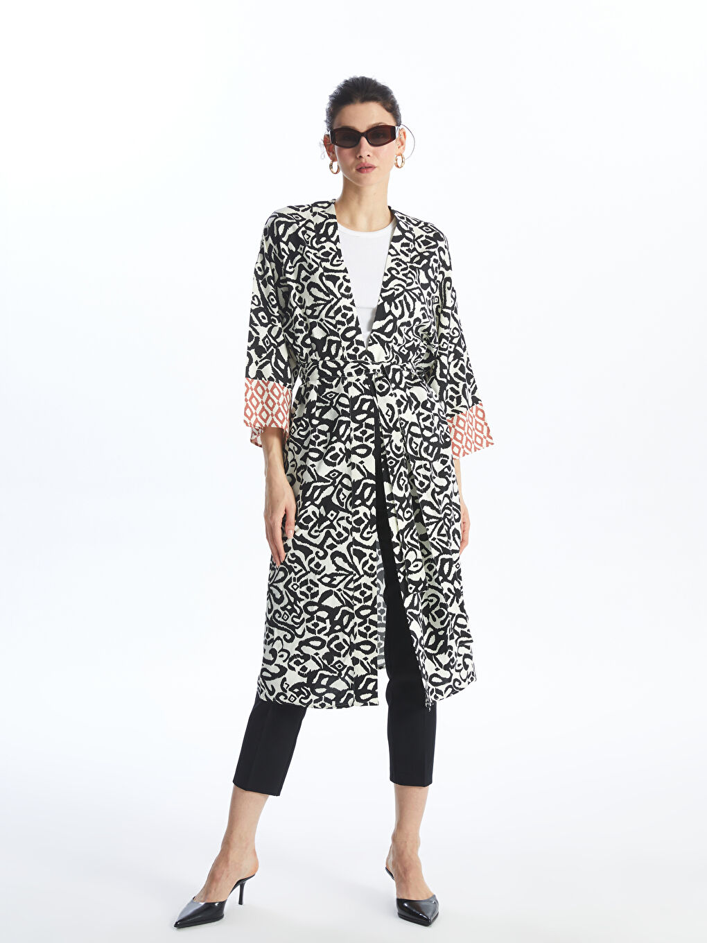 LCWAIKIKI Classic Šal kragna Uzorak Preveliko Ženski Kimono -S4JJ12Z8-LQJ