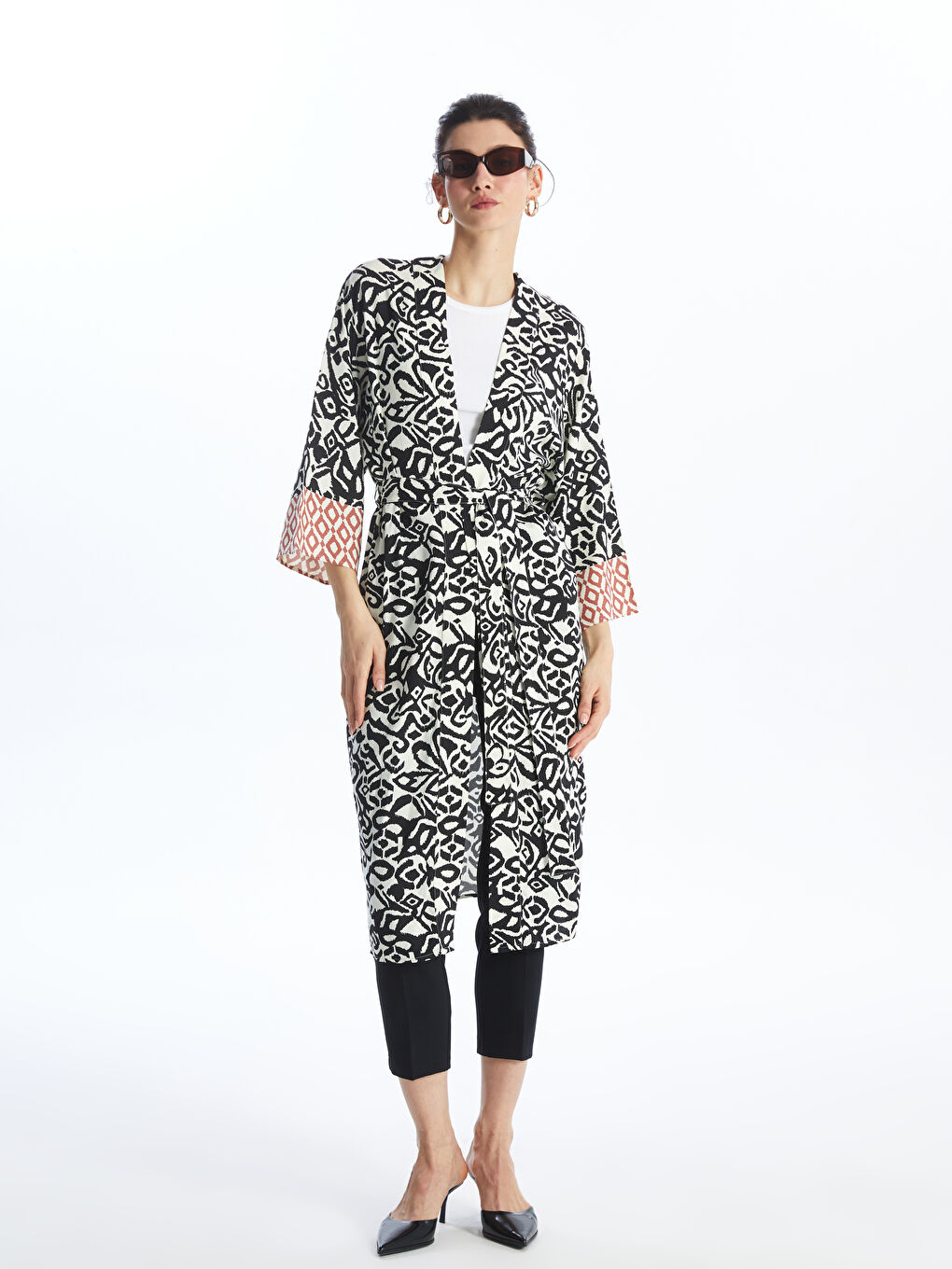 LCWAIKIKI Classic Šal kragna Uzorak Preveliko Ženski Kimono -S4JJ12Z8-LQJ