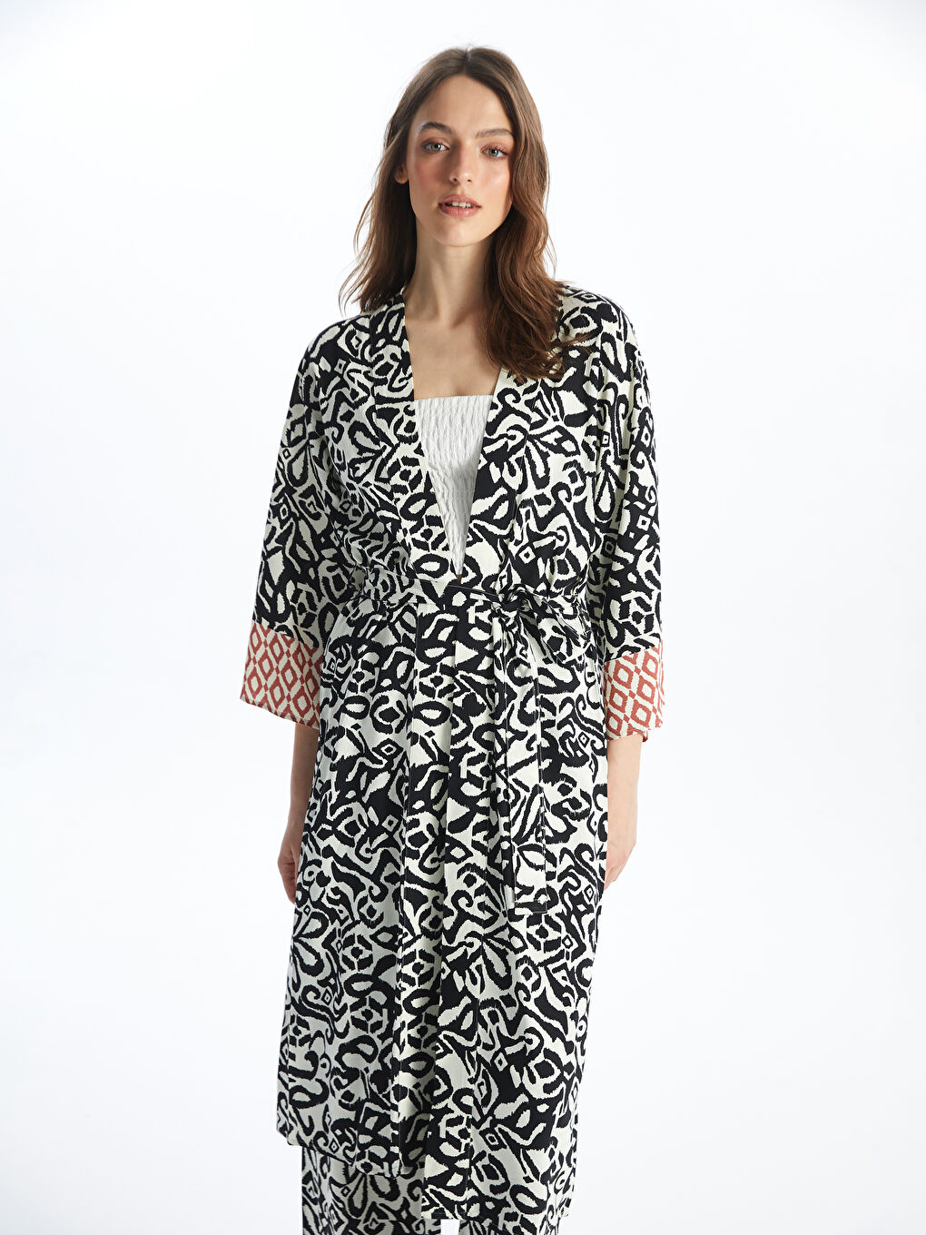 LCWAIKIKI Classic Šal kragna Uzorak Preveliko Ženski Kimono -S4JJ12Z8-LQJ