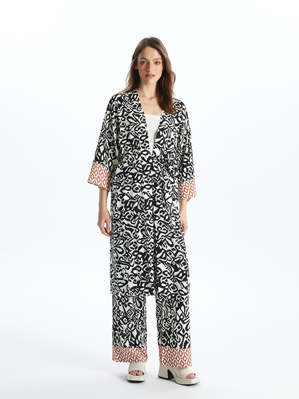 LCWAIKIKI Classic Šal kragna Uzorak Preveliko Ženski Kimono -S4JJ12Z8-LQJ