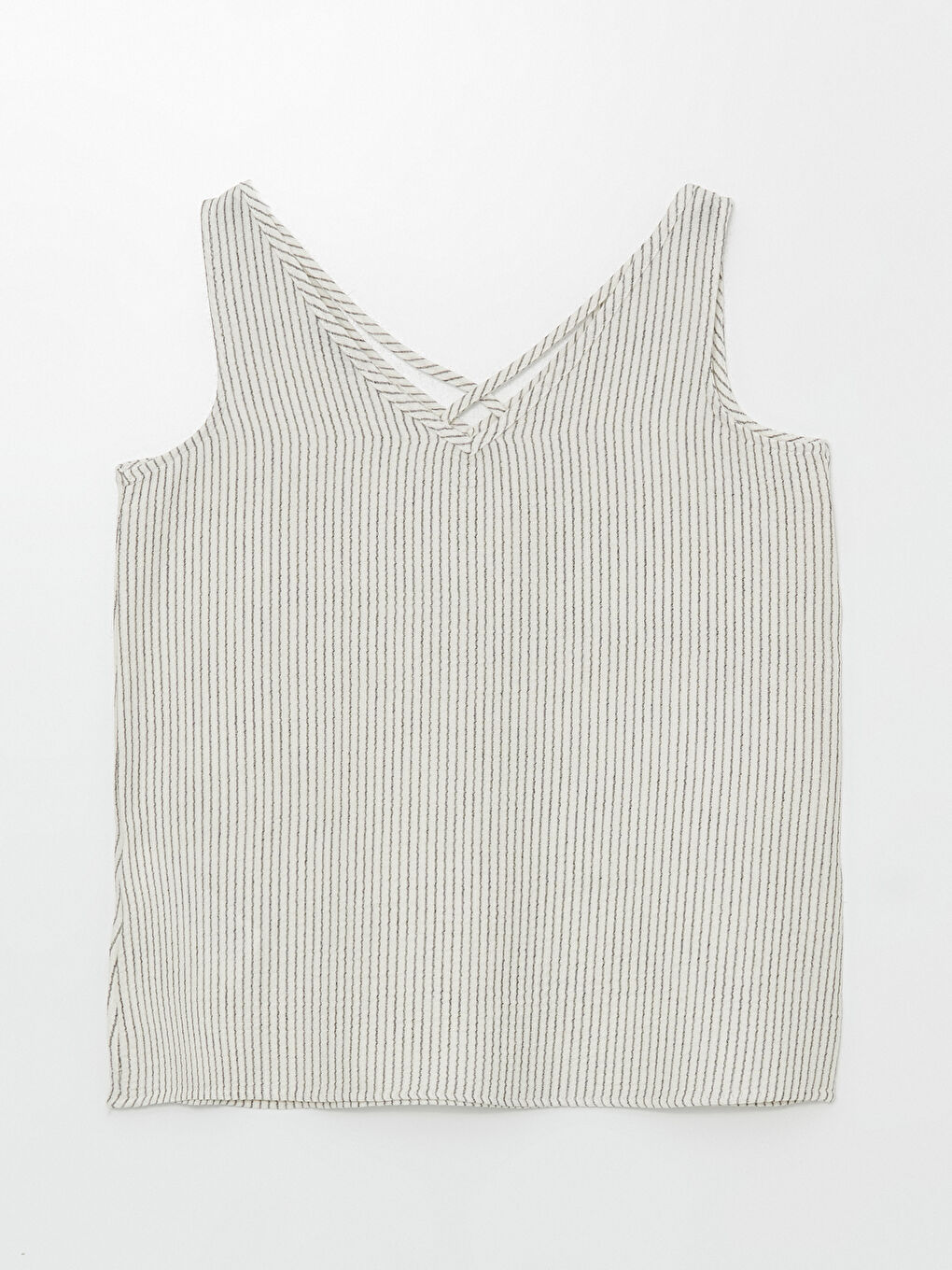 V-Neck Striped Women's Blouse -S4JJ20Z8-LEG