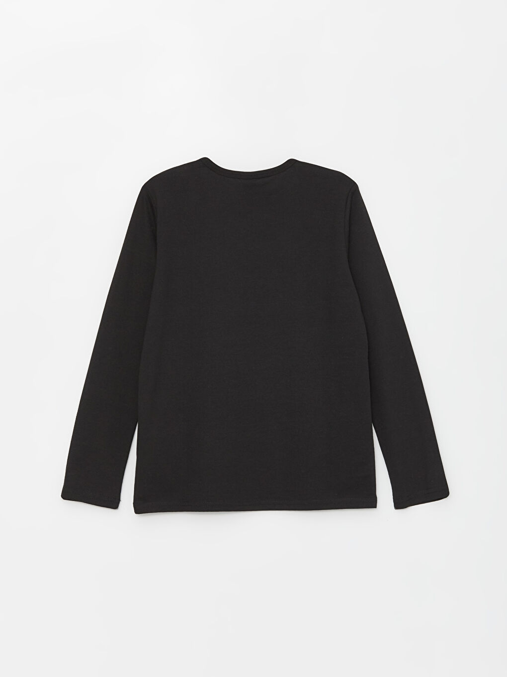 Siyah Bisiklet Yaka Tok Kumaş Erkek Çocuk Tişört-4