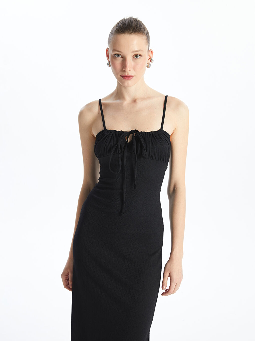 LCW Vision U Neck Plain Strappy Women's Dress -S4JJ32Z8-CVL