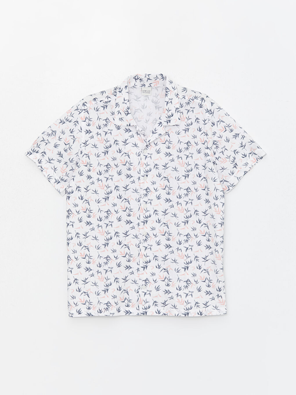 Bej Desenli Kısa Kollu Erkek Çocuk Gömlek