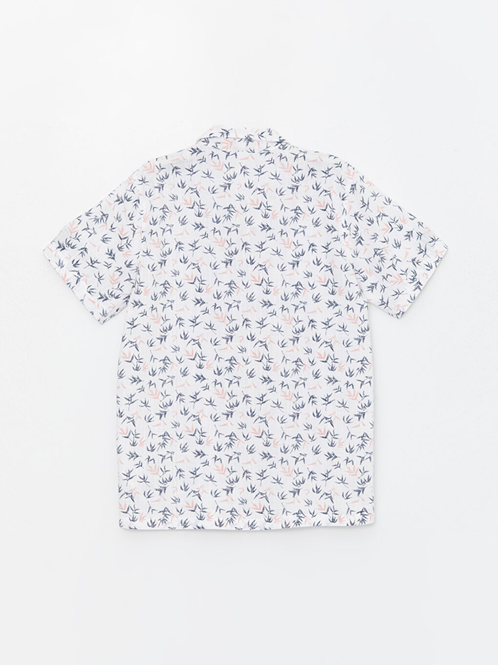 Bej Desenli Kısa Kollu Erkek Çocuk Gömlek-1