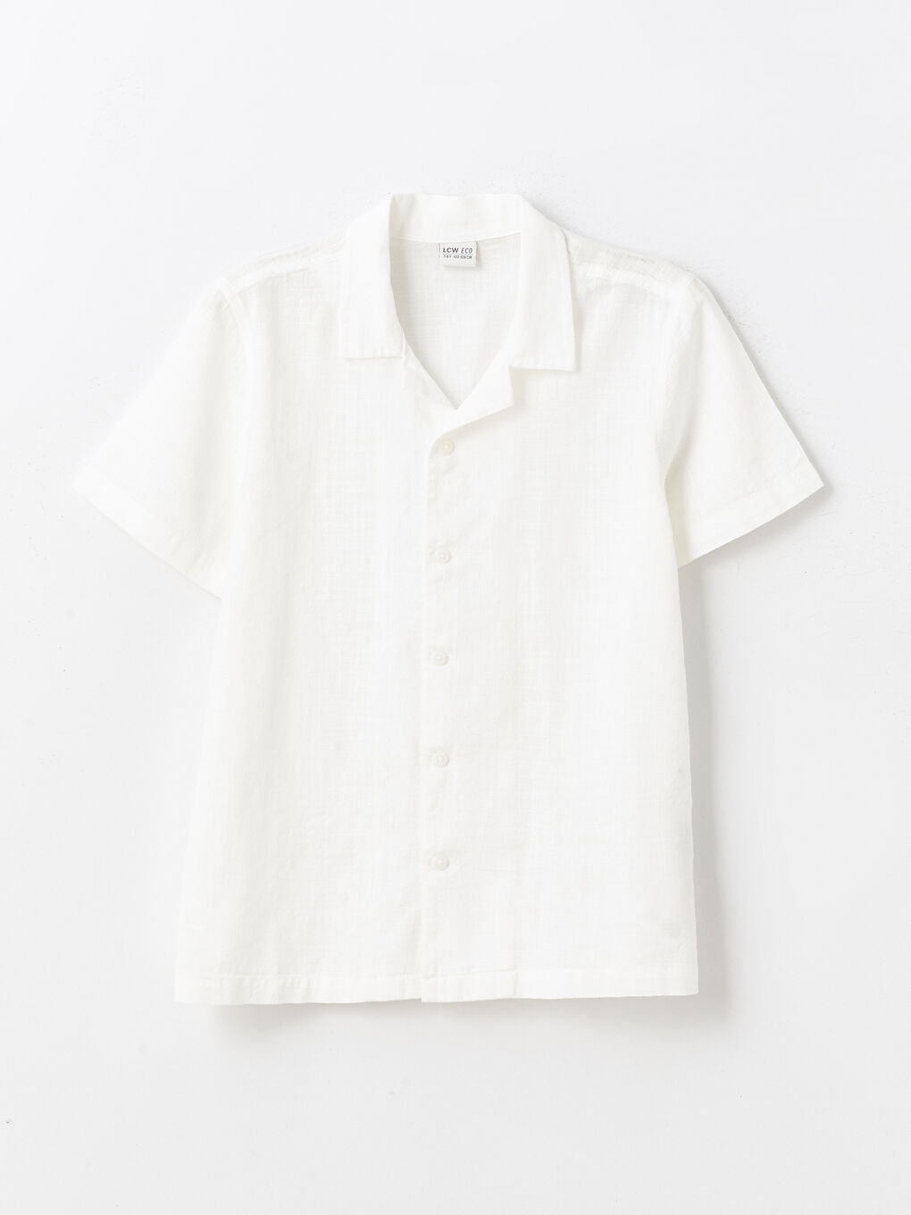 Beyaz Basic Kısa Kollu Erkek Çocuk Gömlek