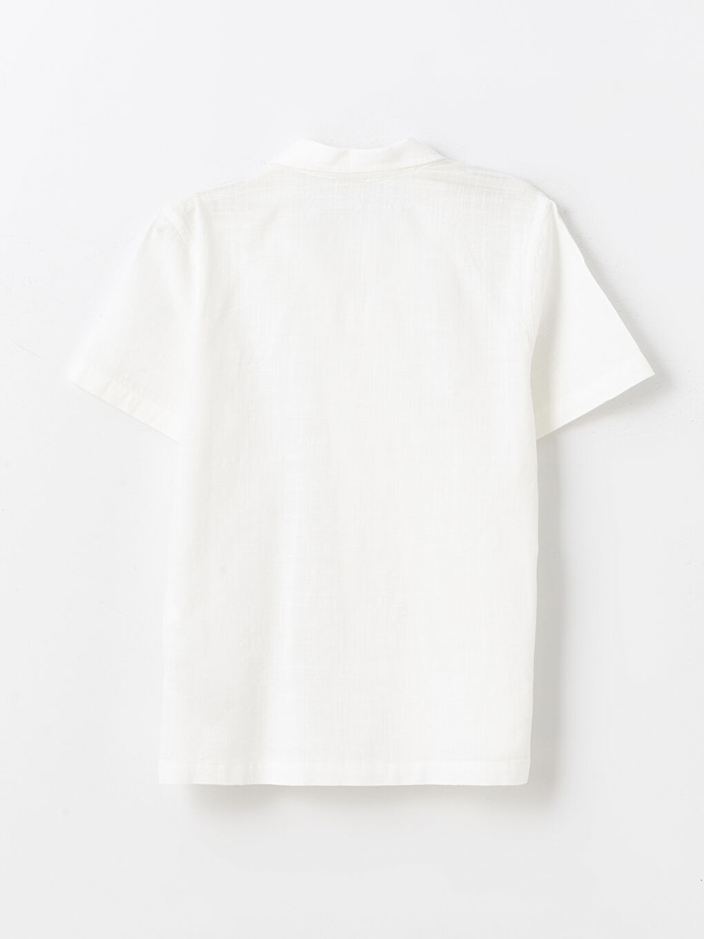 Beyaz Basic Kısa Kollu Erkek Çocuk Gömlek-2