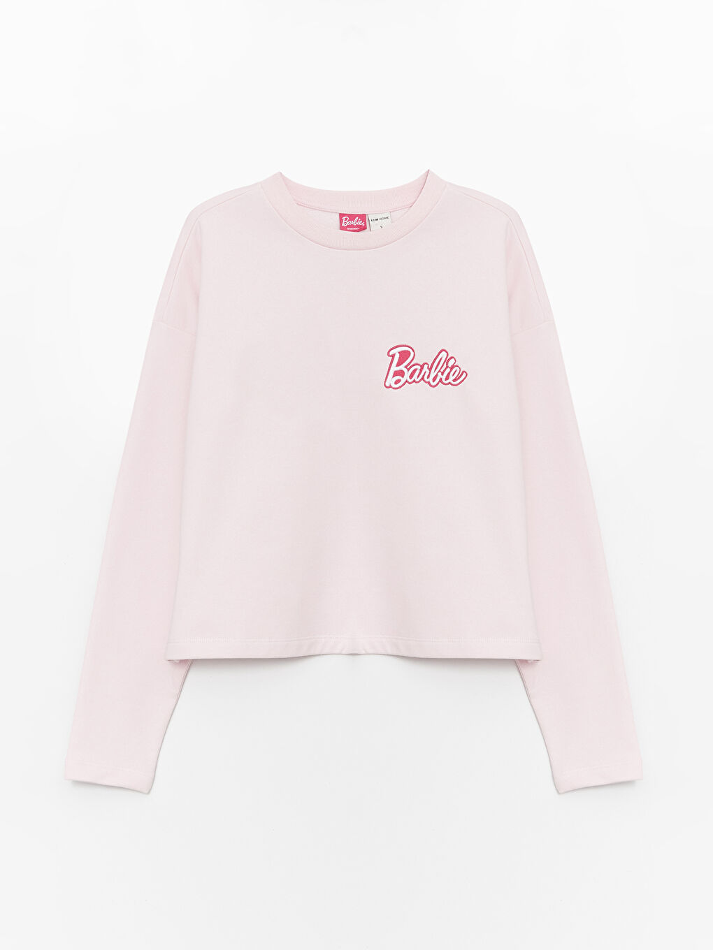 LCW HOME Pembe Bisiklet Yaka Barbie Baskılı Uzun Kollu Kadın Sweatshirt - 5