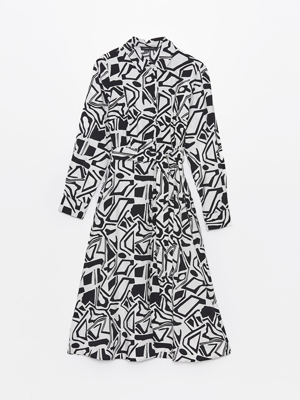 Patterned Long Sleeve Women's Shirt Dress -S4JJ82Z8-LQJ