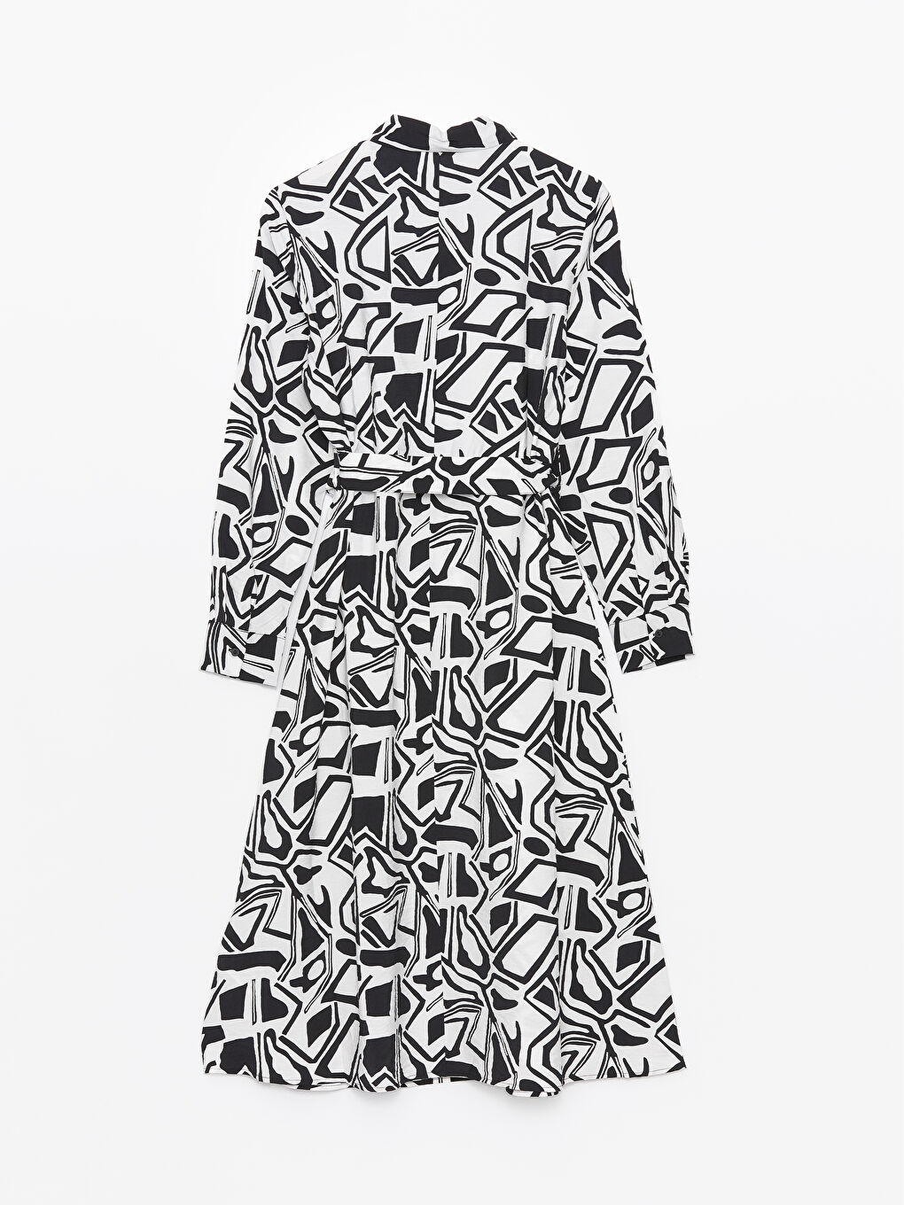 Patterned Long Sleeve Women's Shirt Dress -S4JJ82Z8-LQJ