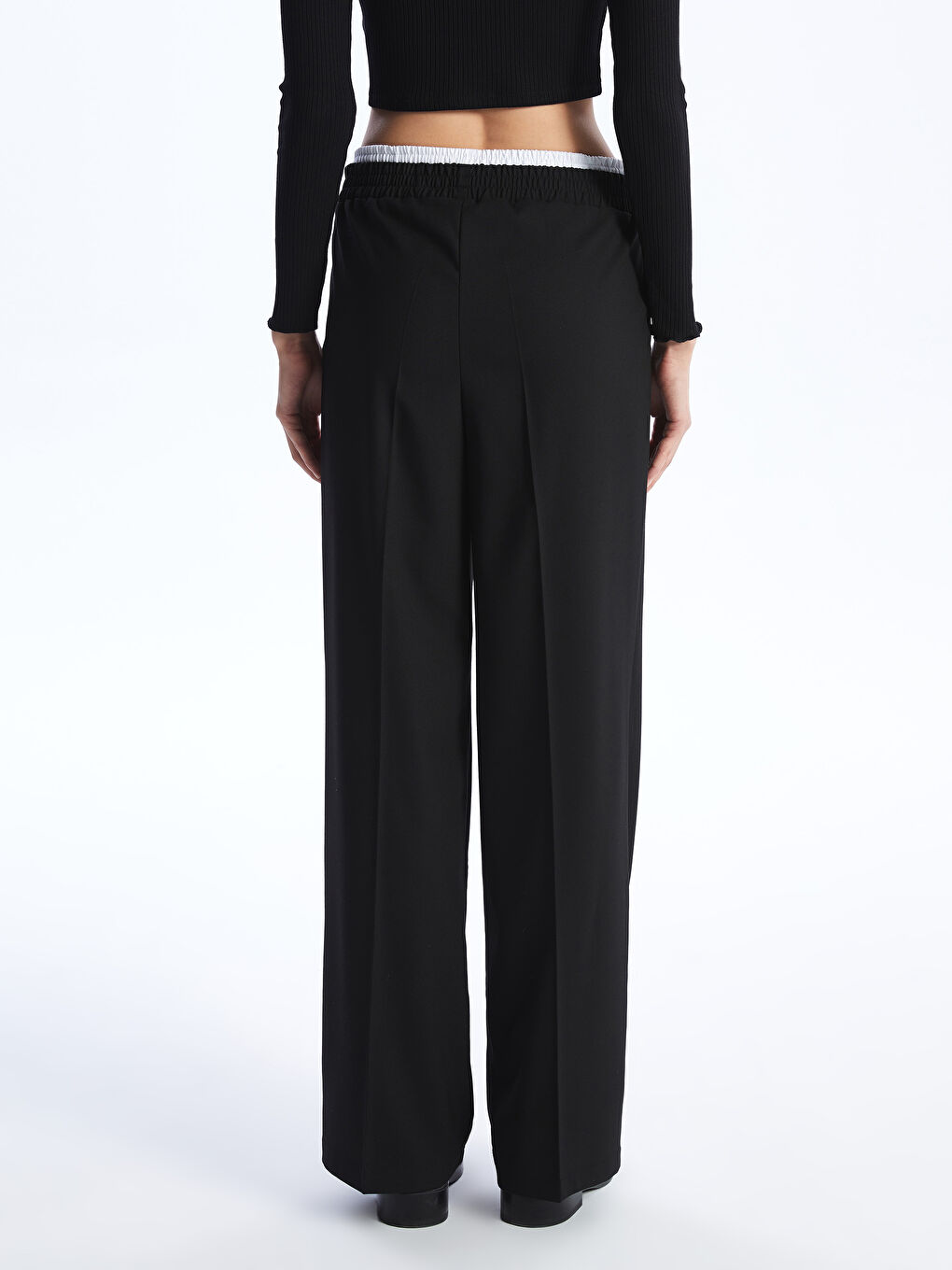 Elastic Waist Regular Bell-Bottoms Women's Trousers -S4JJ83Z8-CVL