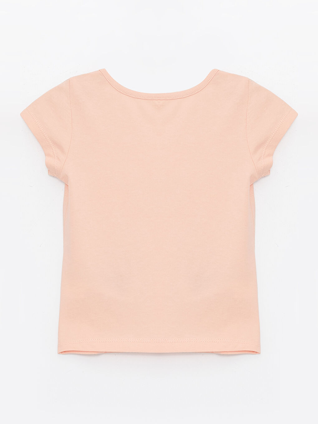 Pembe Bisiklet Yaka Baskılı Kısa Kollu Kız Bebek Tişört-1