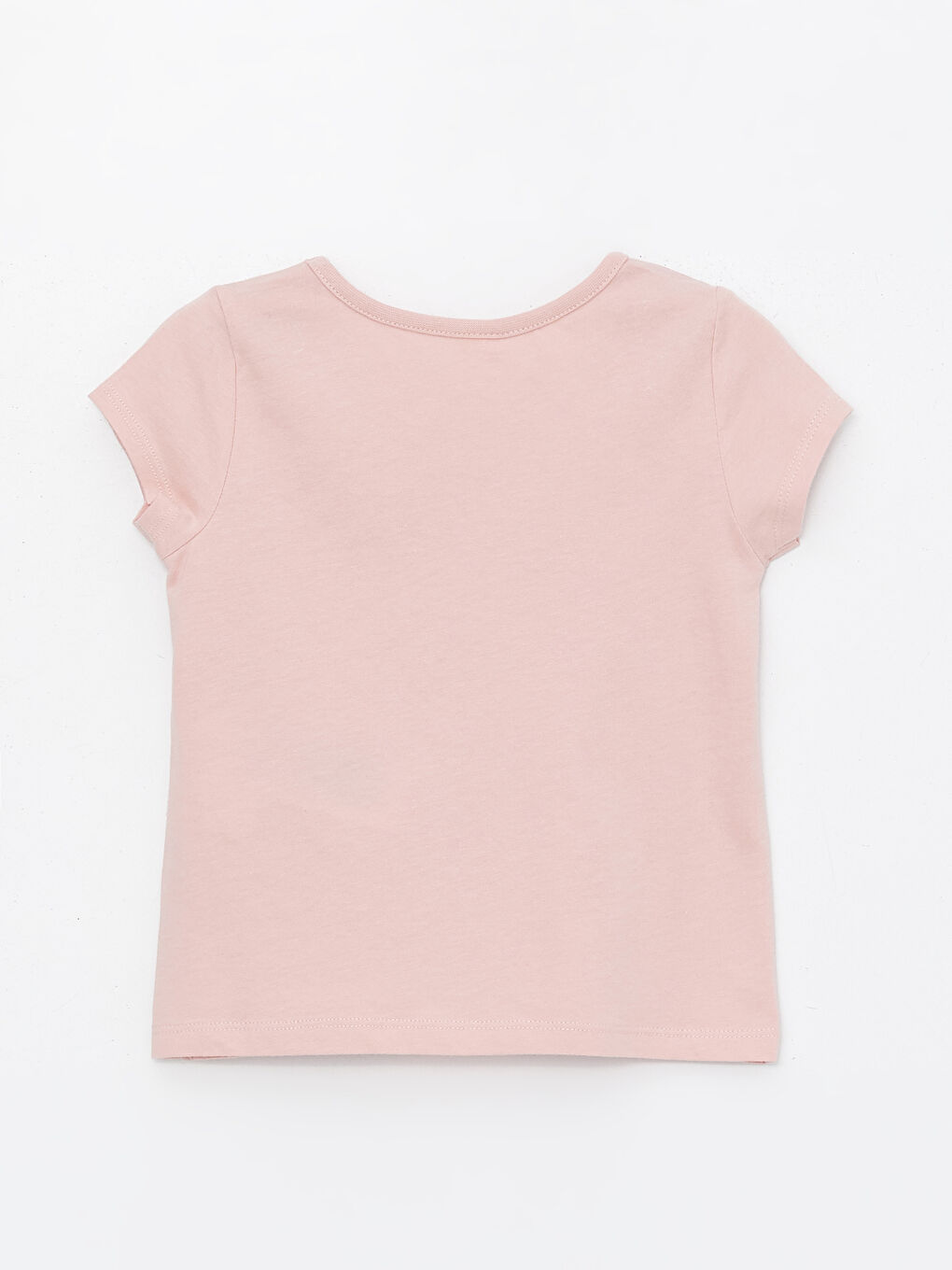 Pembe Bisiklet Yaka Baskılı Kısa Kollu Kız Bebek Tişört-1