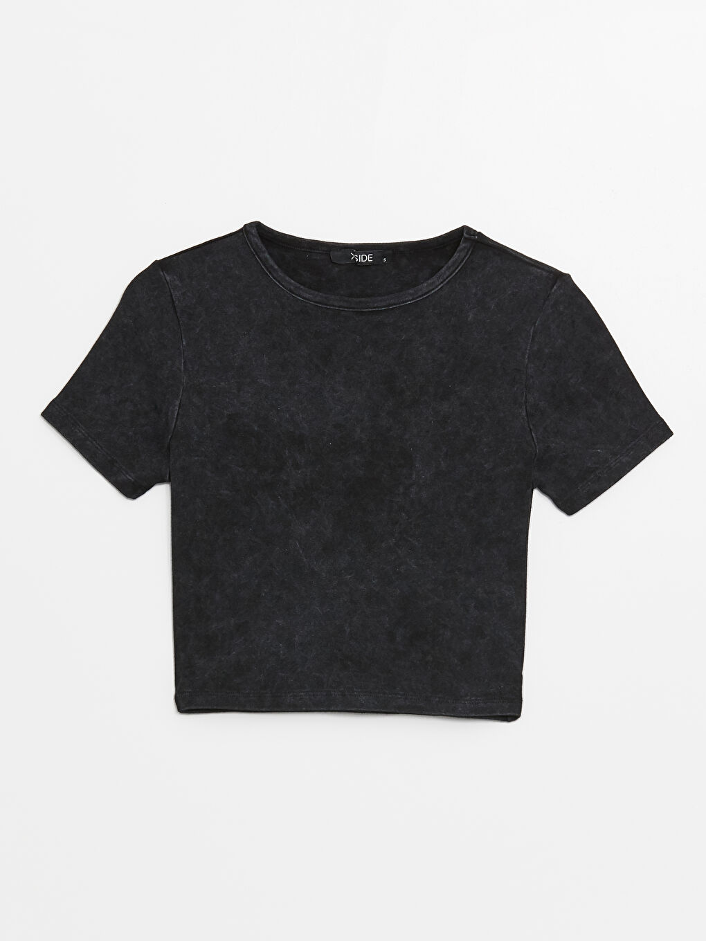 Crew Neck Straight Short Sleeve Women's Crop -S4JK41Z8-VDL