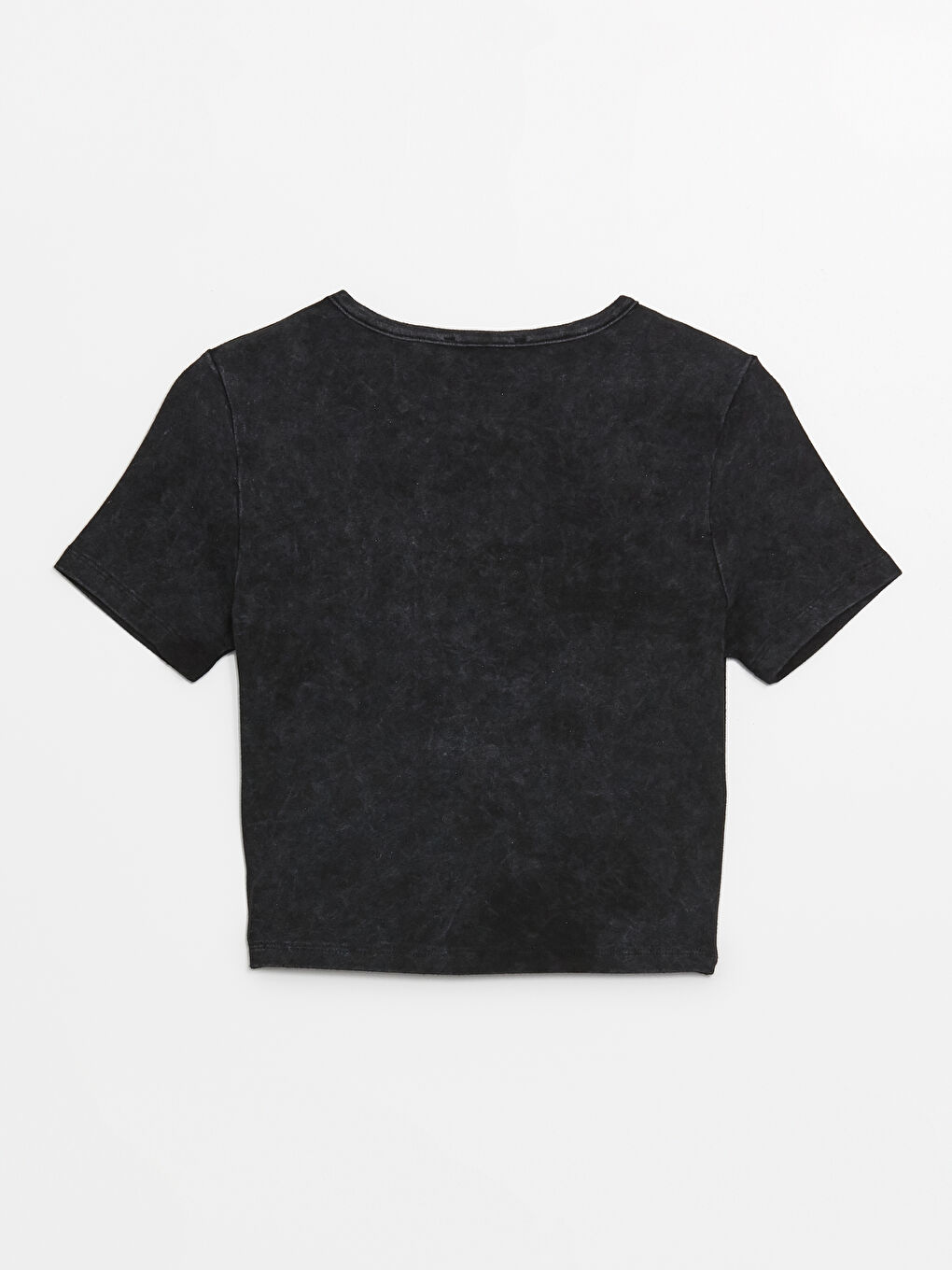 Crew Neck Straight Short Sleeve Women's Crop -S4JK41Z8-VDL