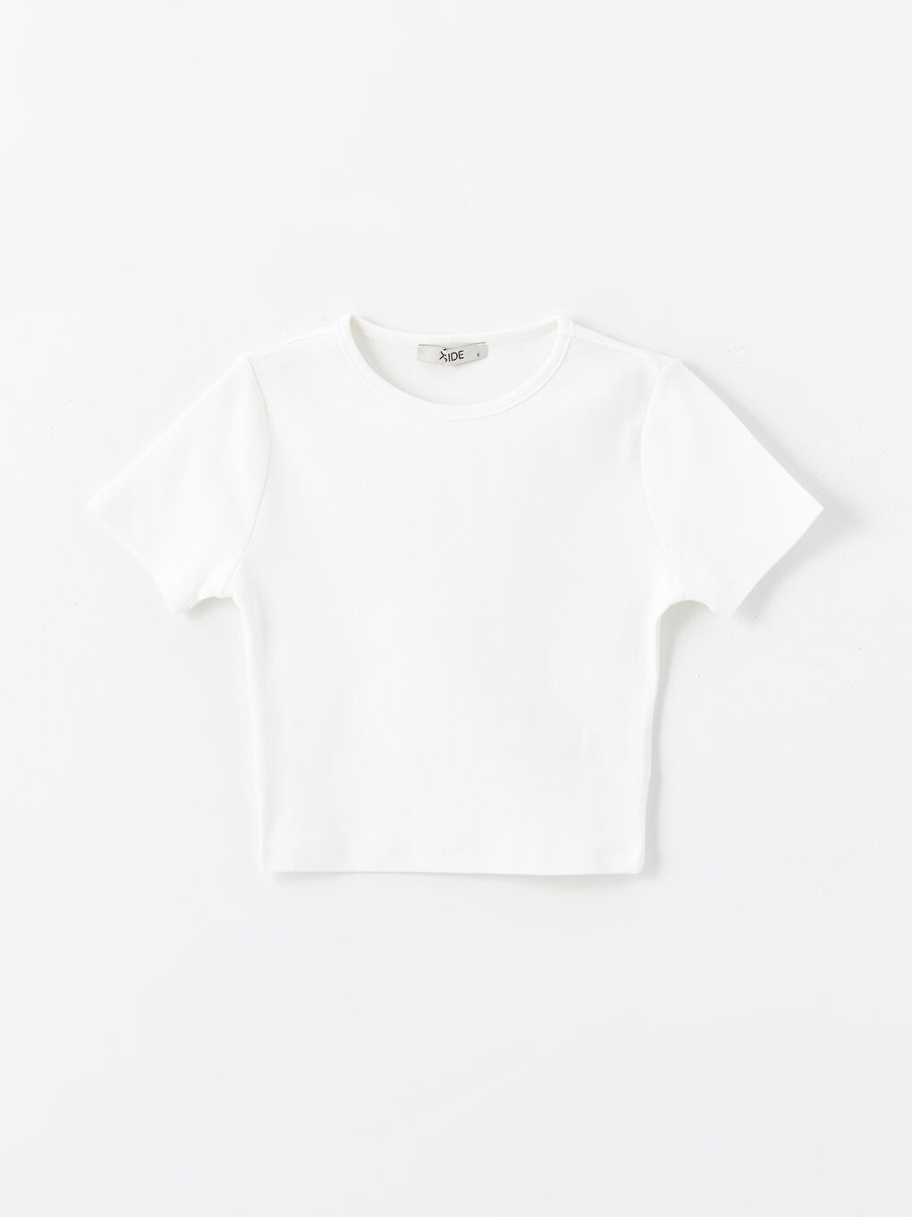 XSIDE Crew Neck Plain Short Sleeve Women's Crop -S4JK42Z8-R9J