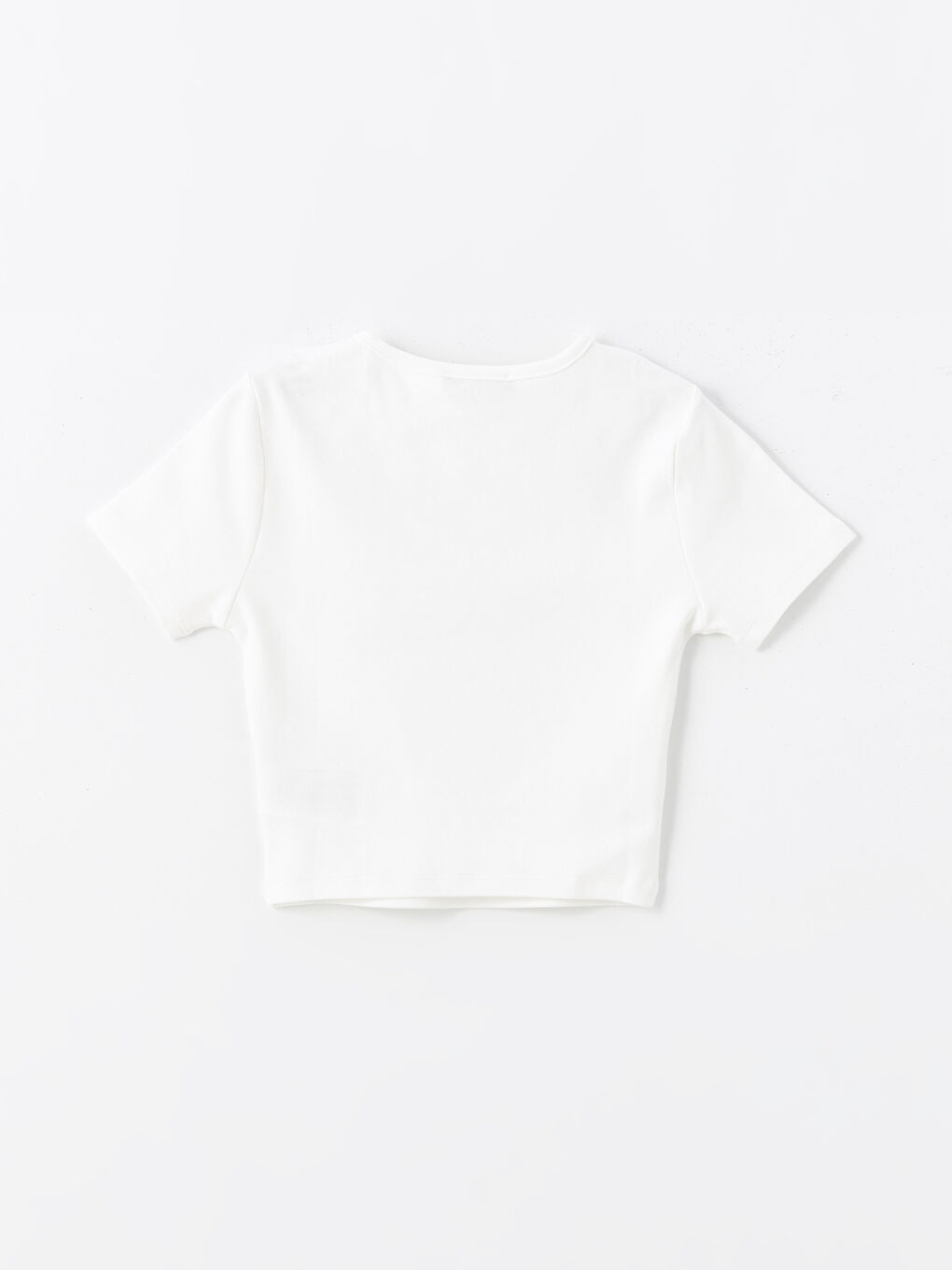 XSIDE Crew Neck Plain Short Sleeve Women's Crop -S4JK42Z8-R9J