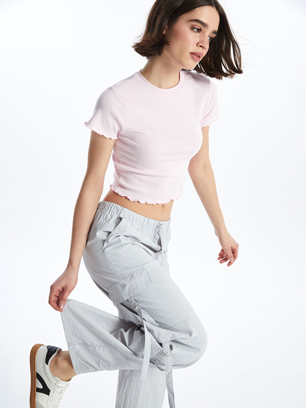Crew Neck Regular Short Sleeve Women's T-shirt -S4JK45Z8-QWM