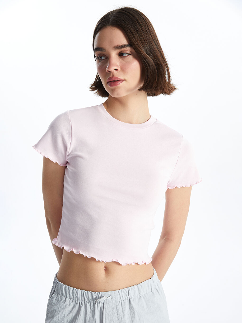 Crew Neck Regular Short Sleeve Women's T-shirt -S4JK45Z8-QWM