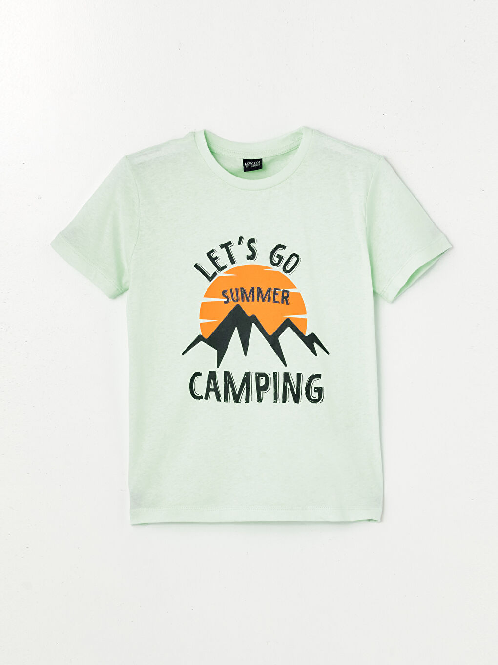 Turkuaz Bisiklet Yaka Baskılı Kısa Kollu Erkek Çocuk Tişört