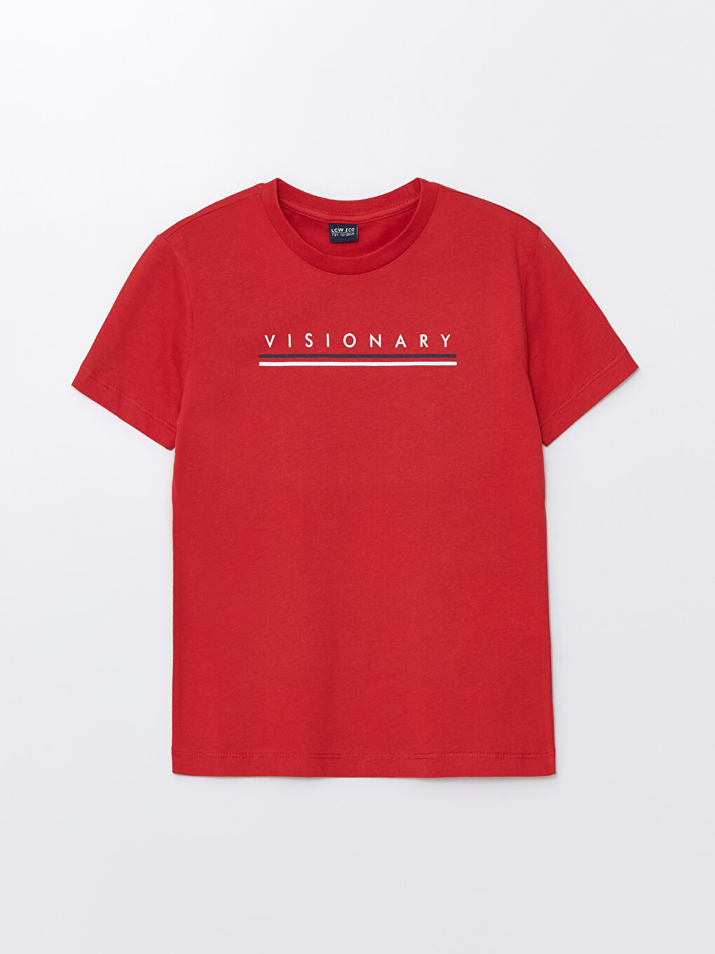 Kırmızı Bisiklet Yaka Baskılı Kısa Kollu Erkek Çocuk Tişört-3