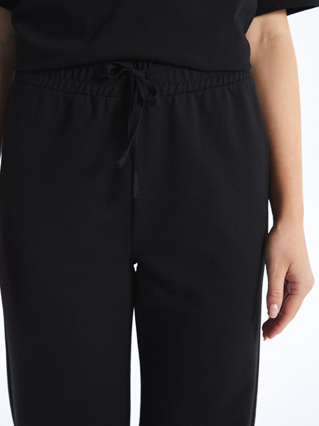 Women's Elasticated Waist Plain Sweatpants -S4JL57Z8-CVL