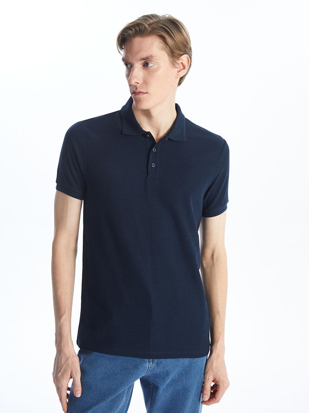 LCWAIKIKI كلاسيك تیشێرت پۆڵۆ یه‌خه‌ی قۆڵ كورت پیکێ بۆ پیاوان -S4JL96Z8-DWP