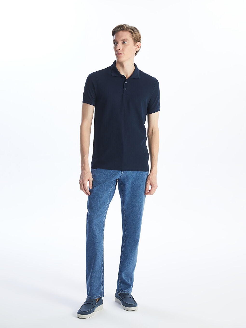 LCWAIKIKI كلاسيك تیشێرت پۆڵۆ یه‌خه‌ی قۆڵ كورت پیکێ بۆ پیاوان -S4JL96Z8-DWP