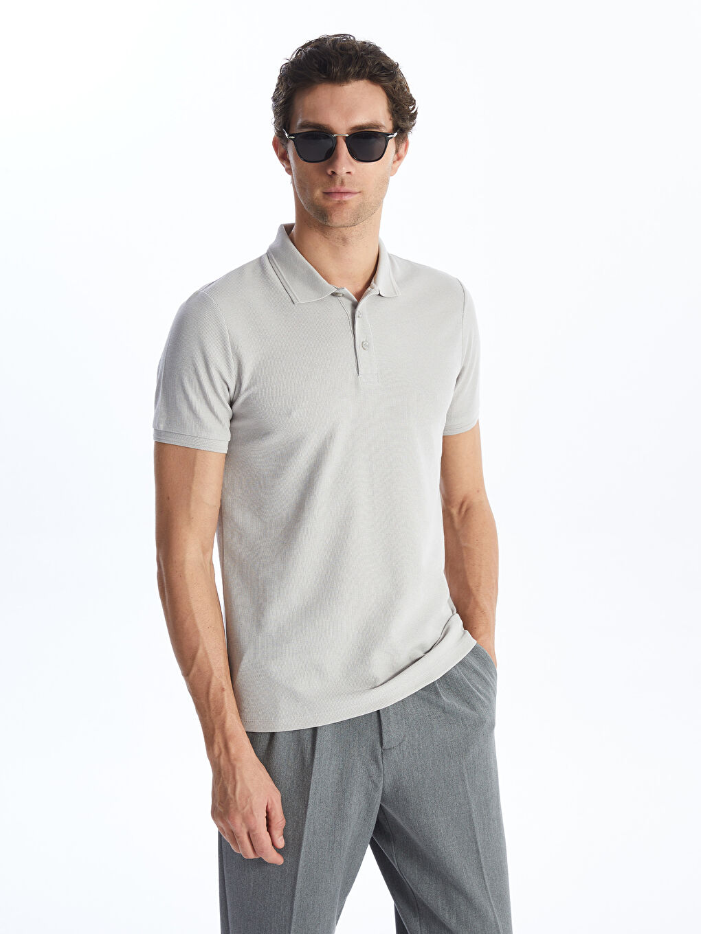 Polo Neck Short Sleeve Pique Men's T-Shirt -S4JL96Z8-YH6