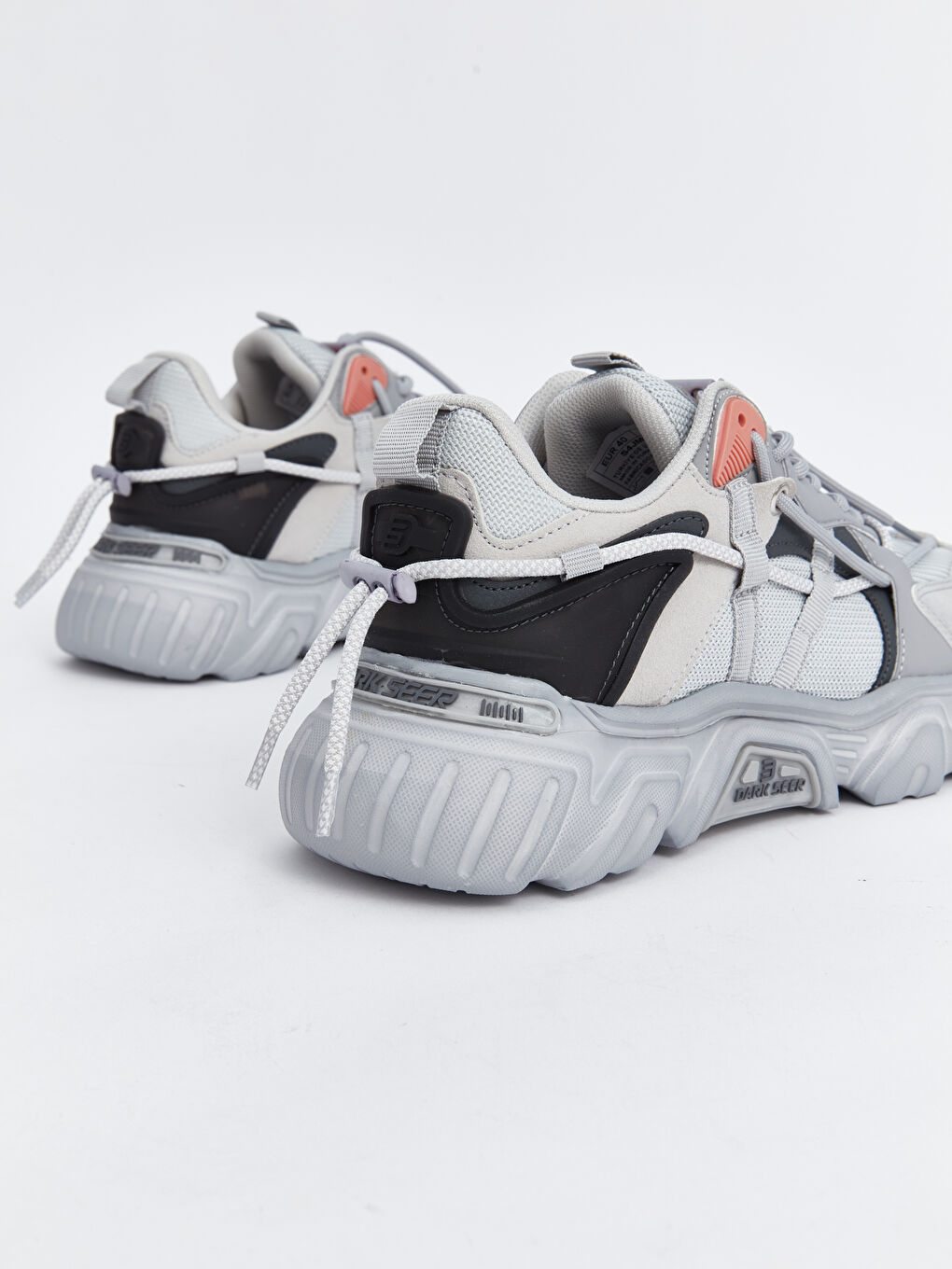 Gri Bağcıklı Renk Bloklu Erkek Spor Ayakkabı-4