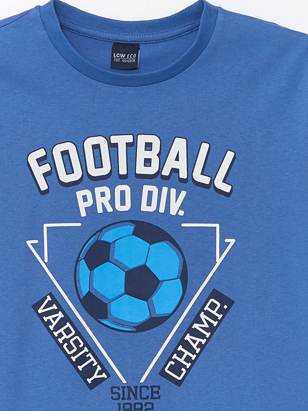 Mavi Bisiklet Yaka Baskılı Kısa Kollu Erkek Çocuk Tişört-2