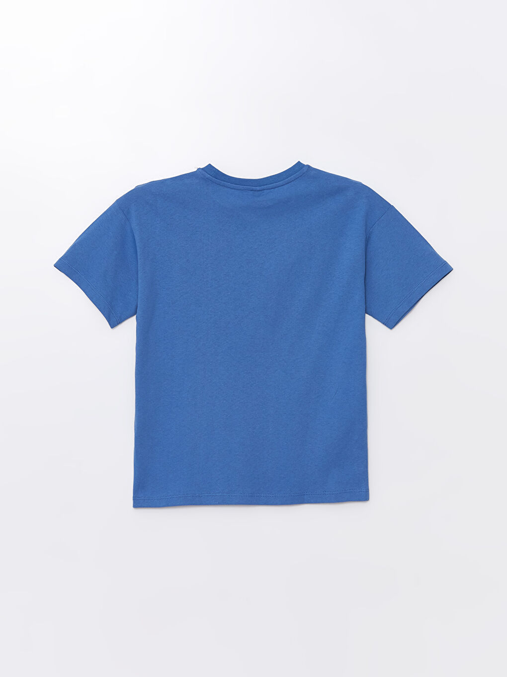 Mavi Rahat Kalıp Bisiklet Yaka Baskılı Erkek Çocuk Tişört-1