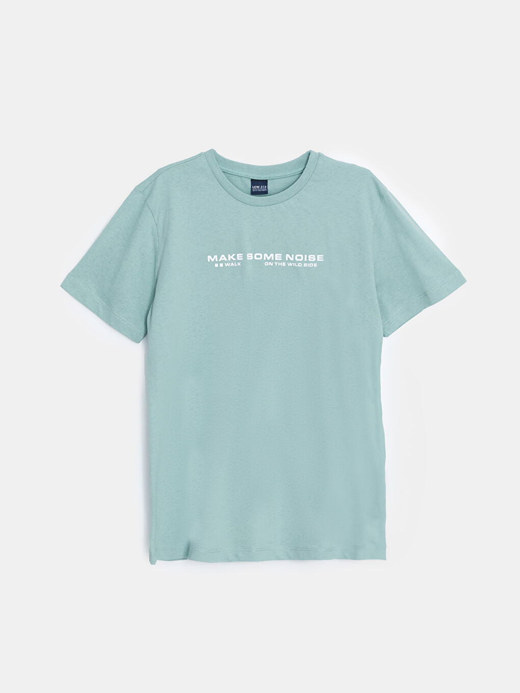 Yeşil Bisiklet Yaka Baskılı Kısa Kollu Erkek Çocuk Tişört