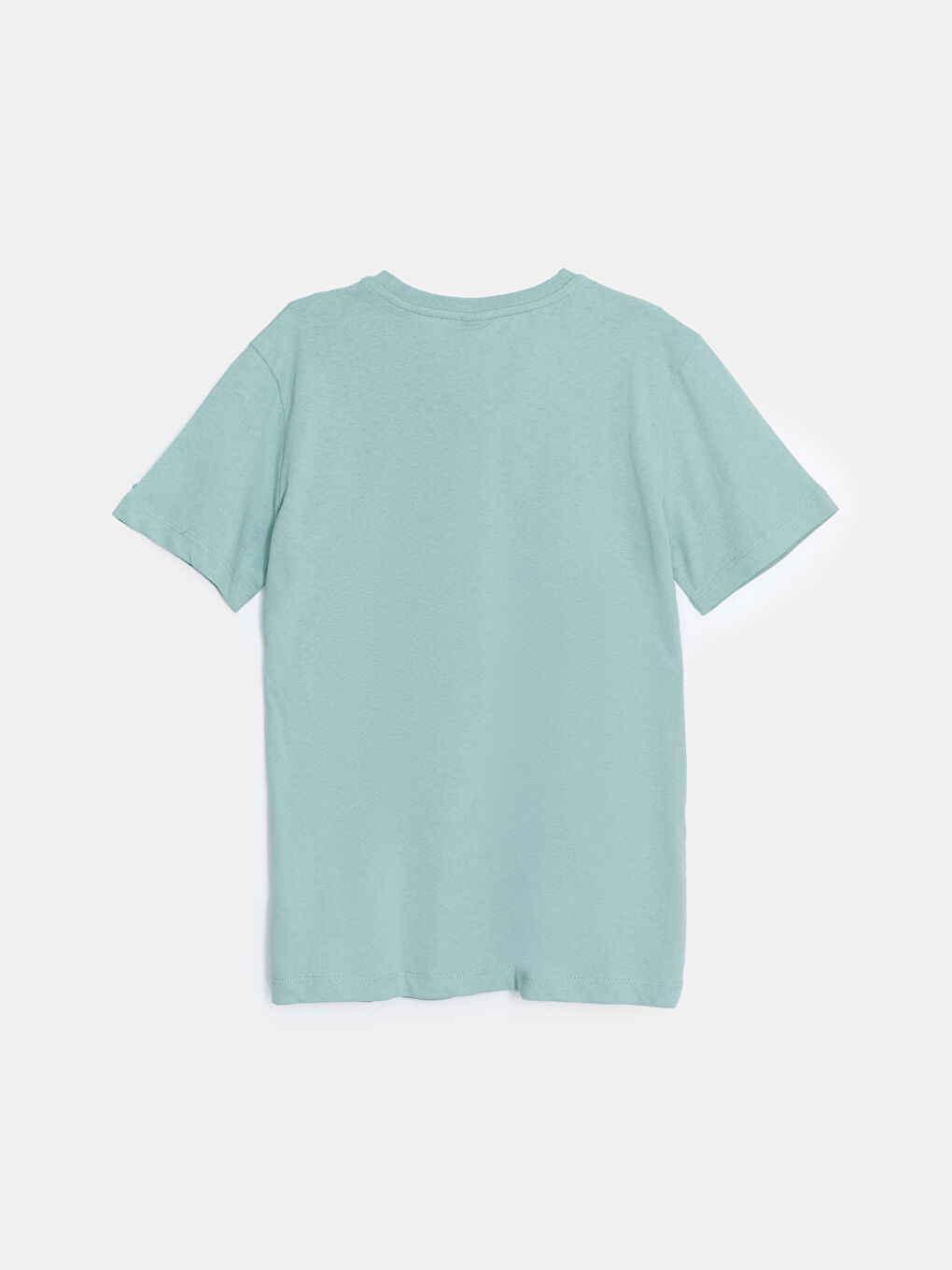 Yeşil Bisiklet Yaka Baskılı Kısa Kollu Erkek Çocuk Tişört-1